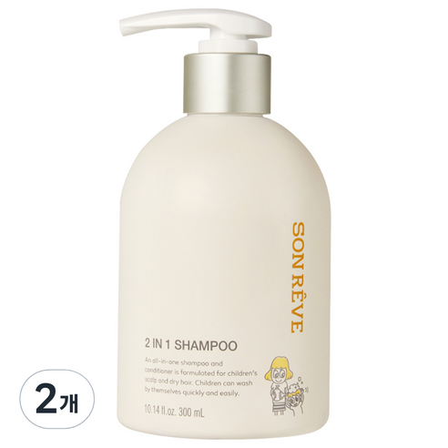 쏭레브 키즈 샴푸 2 in 1 달콤한 사탕향, 300ml, 2개