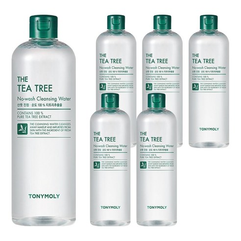 토니모리 노워시 티트리 클렌징 워터, 500ml, 6개