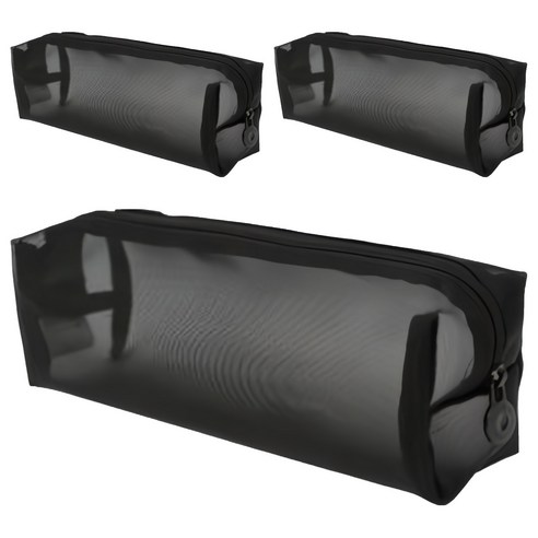 모닝글로리 비움 메시 펜 파우치 대형, 블랙, 3개