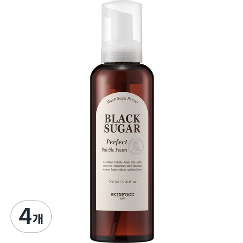 스킨푸드 블랙슈가 퍼펙트 버블폼, 4개, 200ml