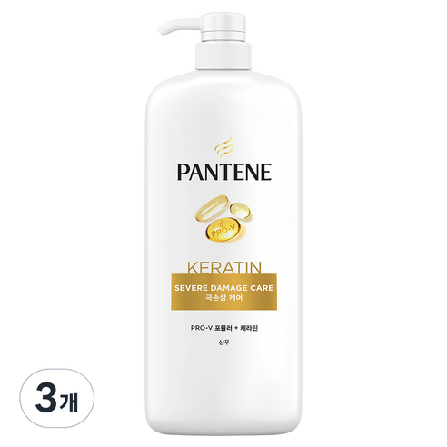 팬틴 극손상 케어 샴푸 프루티 플로럴 향, 1.2L, 3개