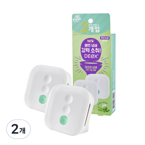 에어후레쉬 데옥스 화장실용 비치형 방향제 상쾌한 허브향 2p, 12ml, 2개