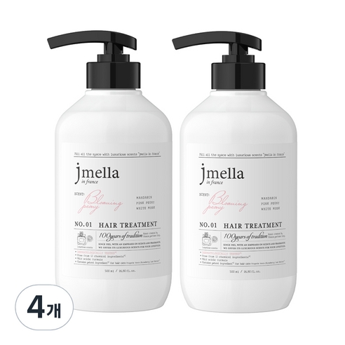 제이멜라 인 프랑스 블루밍 피오니 헤어 트리트먼트, 4개, 500ml