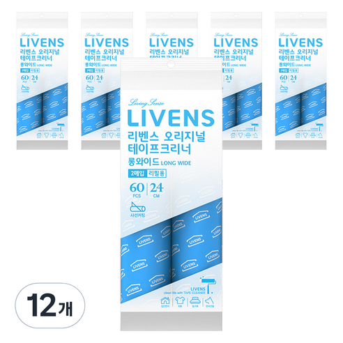 리벤스 오리지널 롱와이드 돌돌이 테이프크리너 리필 2p, 12개