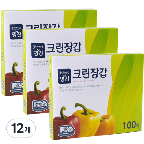 명진 크린장갑, 100개, 12개
