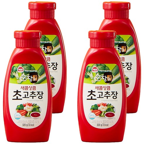 해표 순창궁 새콤상큼 초고추장, 320g, 4개