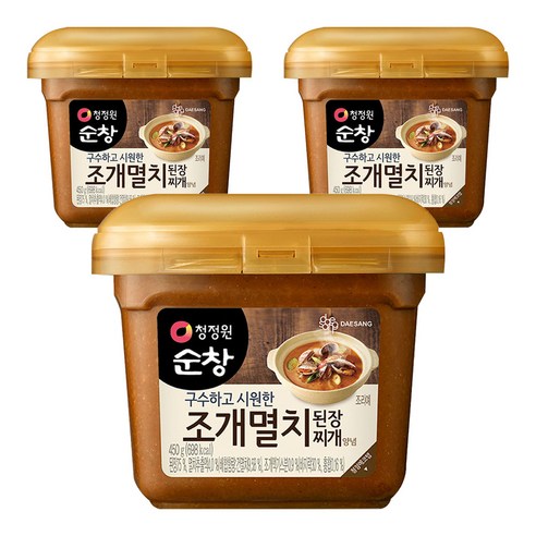 청정원순창 조개멸치 된장찌개 양념, 450g, 3개
