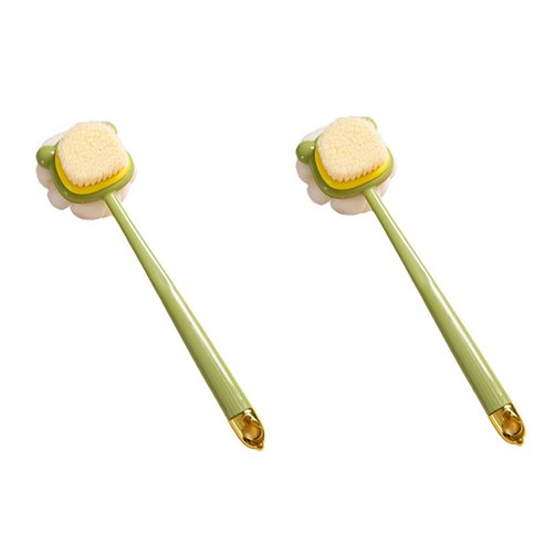 알로데 더블사이드 클리닝 샤워브러쉬, TYPE03 그린(브러쉬), 2개입, 1개