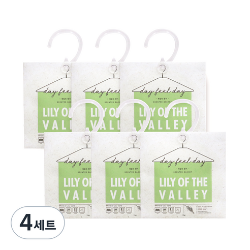 데이필데이 샤쉐 옷장방향제 릴리오브더밸리 + 물음표고리, 15g, 24개