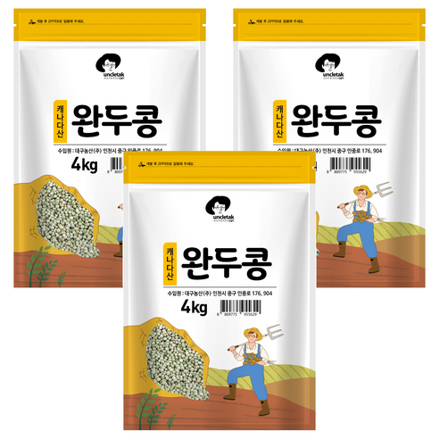 엉클탁 완두콩, 4kg, 3개