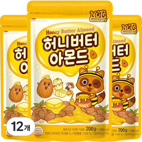넛츠빌리지 허니버터 아몬드 200g, 12개