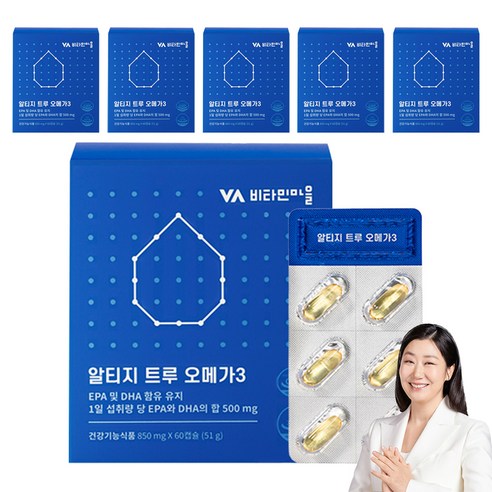 라이프메가 비타민마을 알티지 트루 오메가3 51g, 60정, 6개