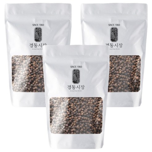 경동시장 통 흑후추 대용량, 3개, 300g