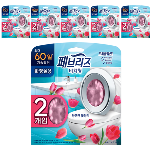 페브리즈 화장실용 비치형 방향제 본품 향긋한 꽃향기, 12.6ml, 6개