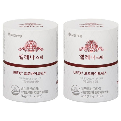 엘레나 스틱 UREX 프로바이오틱스 분말형 질건강 유산균 30p, 36g, 2개