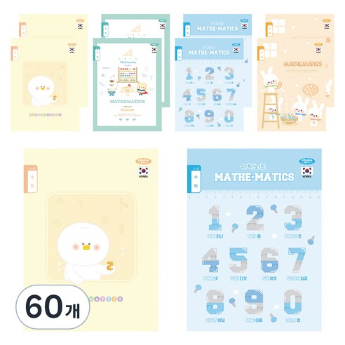 펜피아 800 초등제본 1-2 수학 노트, 랜덤발송, 60개