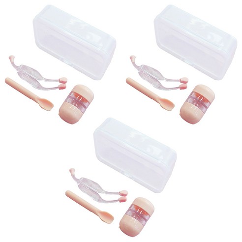 마메 소프트 렌즈 집게 흡착봉 세트, 핑크, 3개