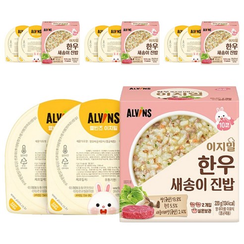 엘빈즈 이지밀 한우새송이진밥 실온이유식, 한우 새송이 진밥, 110g, 8개