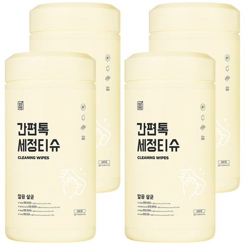 깔끔대장 간편톡 세정티슈 200p, 4개