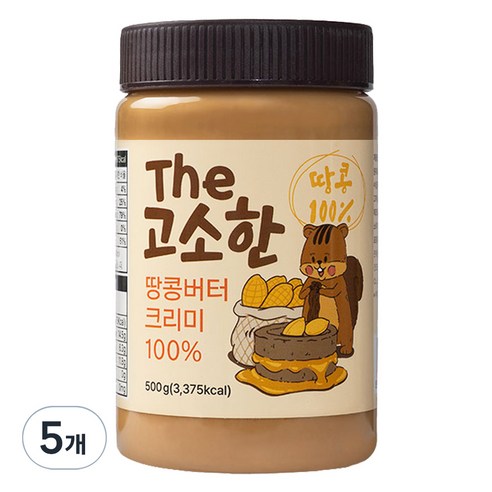 더 고소한 땅콩버터 크리미 100%, 500g, 5개