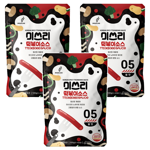 미쓰리 떡볶이소스 05번 불맛, 100g, 3개