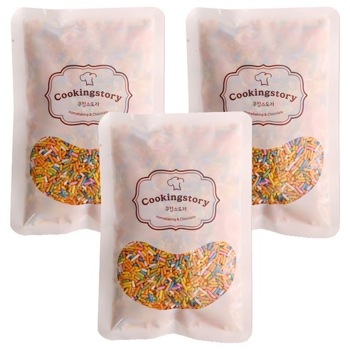 쿠킹스토리 레인보우 스프링클 랜덤발송, 200g, 3개