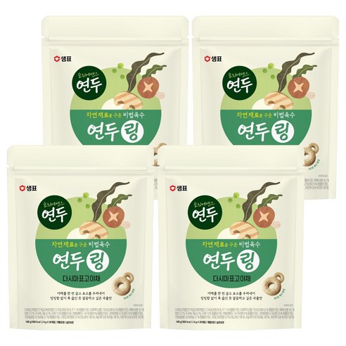 샘표 연두링 다시마표고야채, 140g, 4개