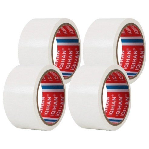 iQIHAN 다다 고점도 강력 면 테이프 50mm x 20m, 흰색, 4개