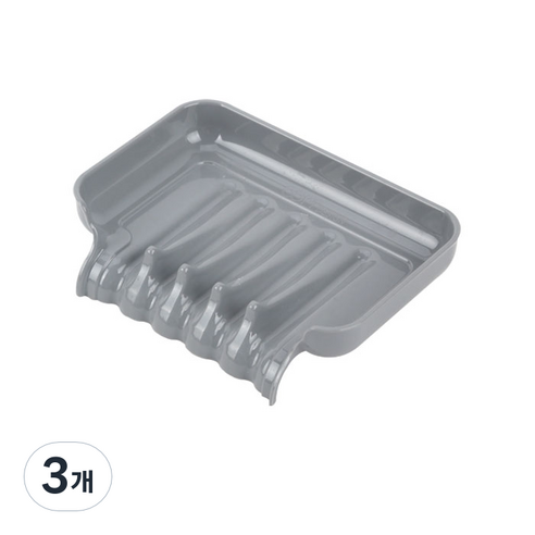 새드리 모던 물 잘 빠지는 비누받침, 그레이, 3개