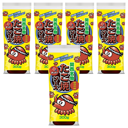 올리버 간사이 명물 타코야끼 소스, 300g, 5개