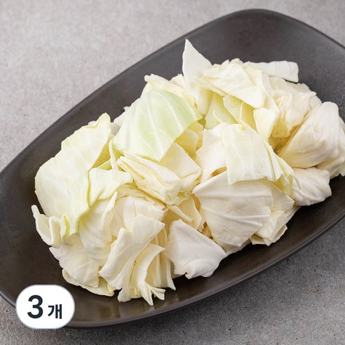 국내산 샐러드용 사각썰기 양배추, 1.5kg, 3개