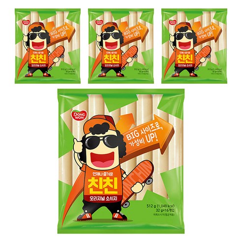 동원 친친 오리지널 소시지, 512g, 4개