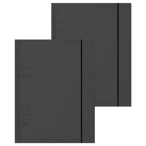 리코즈 A5 PP 하드바인더 커버 6공, 블랙, 2개