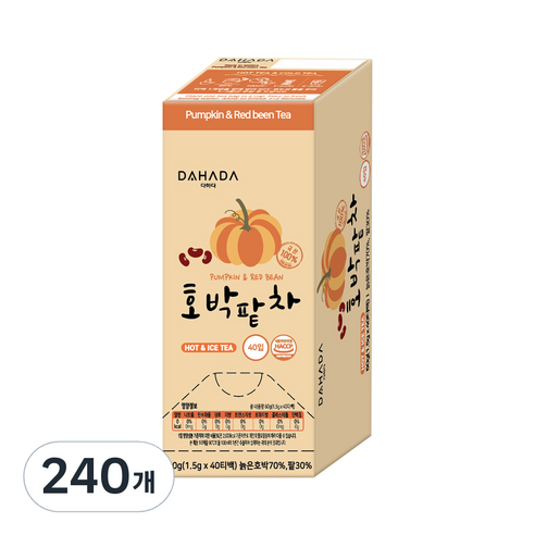 다하다 호박팥차, 1.5g, 40개입, 240개