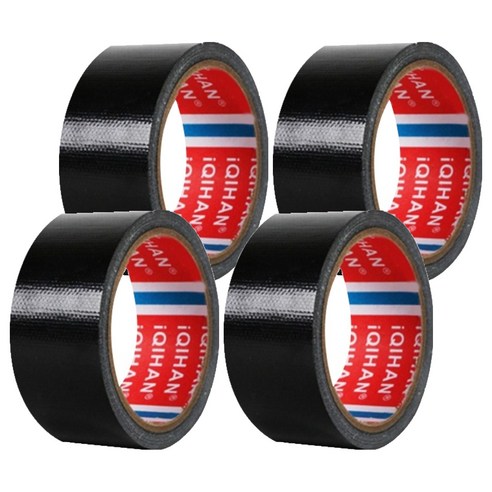iQIHAN 다다 고점도 강력 면 테이프 50mm x 20m, 검정색, 4개