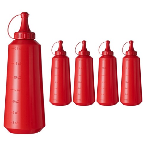 일상속반짝 빨간 끈캡 케찹 초장통, 5개, 600ml