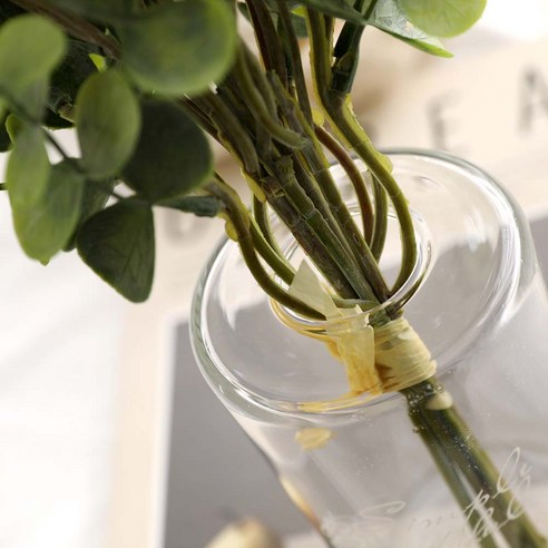 桉樹 人造花 人造花盆 架子裝飾 中心件 桉樹瓶 花瓶 玻璃花瓶 瓶子 歡樂村