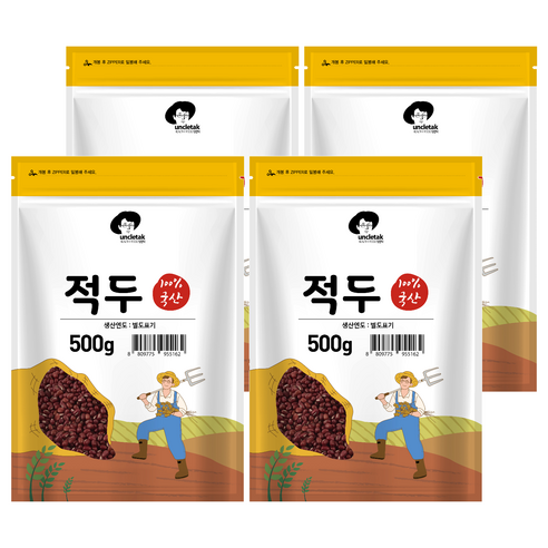 엉클탁 국산 적두 팥, 500g, 4개
