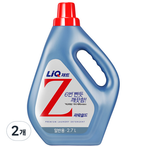 리큐 제트 파워쉴드 액상세제 일반용, 2.7L, 2개