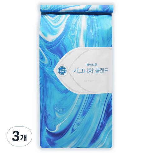 웨이브온커피 시그니처 블랜드 원두 커피, 에스프레소, 1kg, 3개