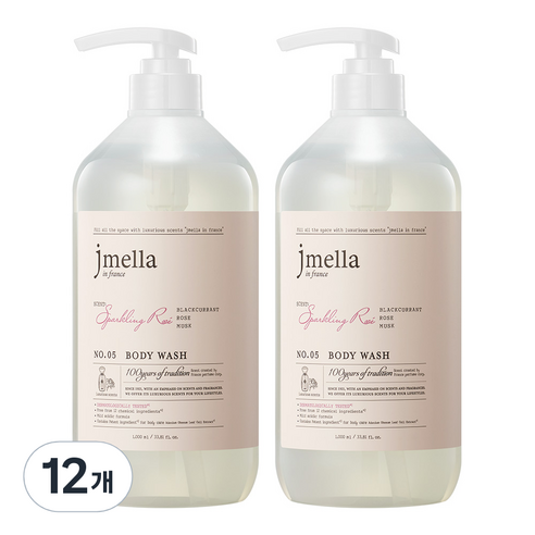 제이멜라 인 프랑스 스파클링 로제 바디워시 플로럴향, 1000ml, 12개