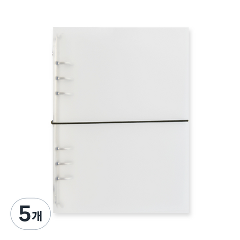 gyou 컴파운드 플래너 커버 A5 바인더 6공 무지, 올리브색(스트랩), 5개