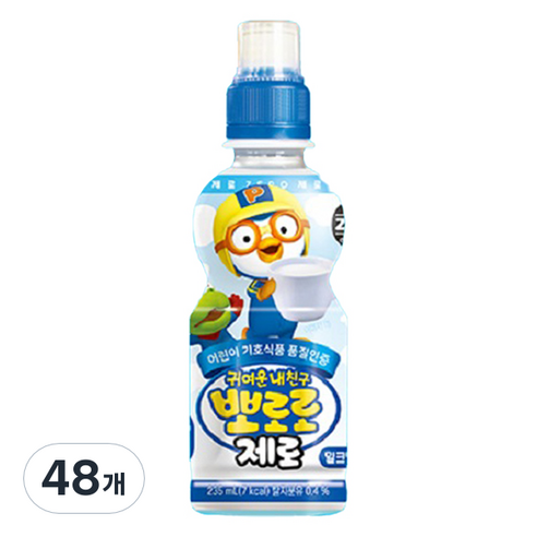 뽀로로 제로 밀크맛, 235ml, 48개