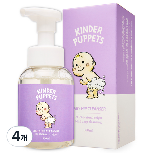 킨더퍼페츠 유아용 엉덩이 클렌저, 4개, 300ml