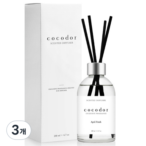 코코도르 화이트라벨 디퓨저, 에이프릴프레쉬, 200ml, 3개