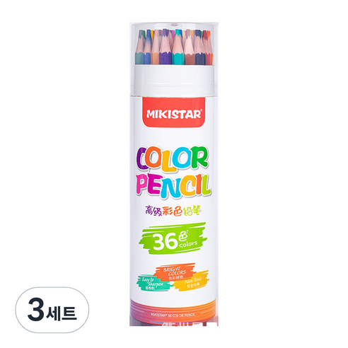 고케이 색연필 미술용품, 36색, 3세트