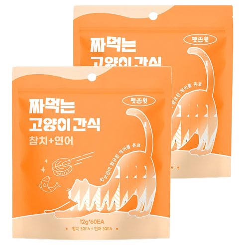 펫스윗 짜먹는 고양이 간식 60p, 연어맛, 참치맛, 720g, 2개