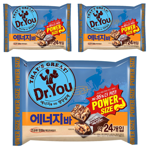 닥터유 에너지바 파워사이즈, 337g, 3개