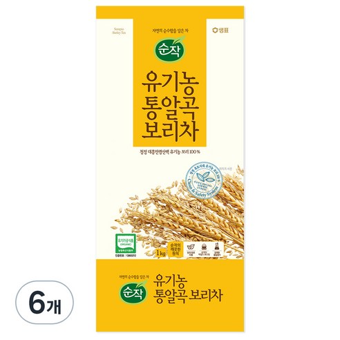 순작 유기농 통알곡 보리차, 1kg, 1개입, 6개