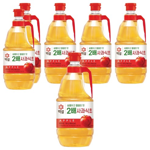 백설 2배 사과식초, 1.8L, 6개